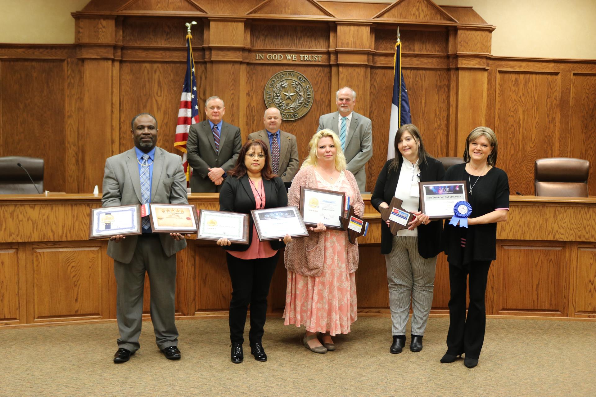County Clerks Office employees Holding Certificates
