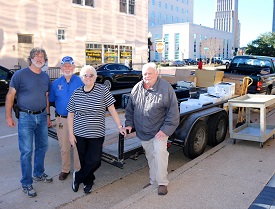 Karen Jones and Mustard Seed Volunteers Picking Up surplus computer equipment donated by Smith County