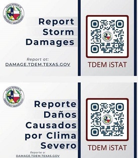 Texas Division of Emergency Management QR Code for people to report storm damages to