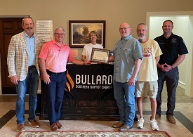 Community Hero Award presented to members of Bullard Southern Baptist Church by Smith County Officials