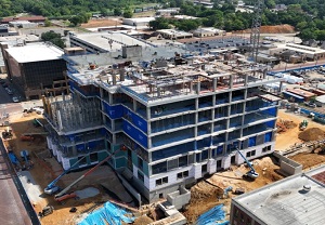 An aerial photo of the Courthouse Construction project taken August 15, 2025